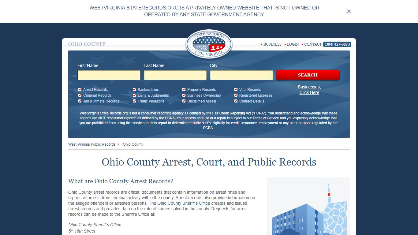 Ohio County Arrest, Court, and Public Records